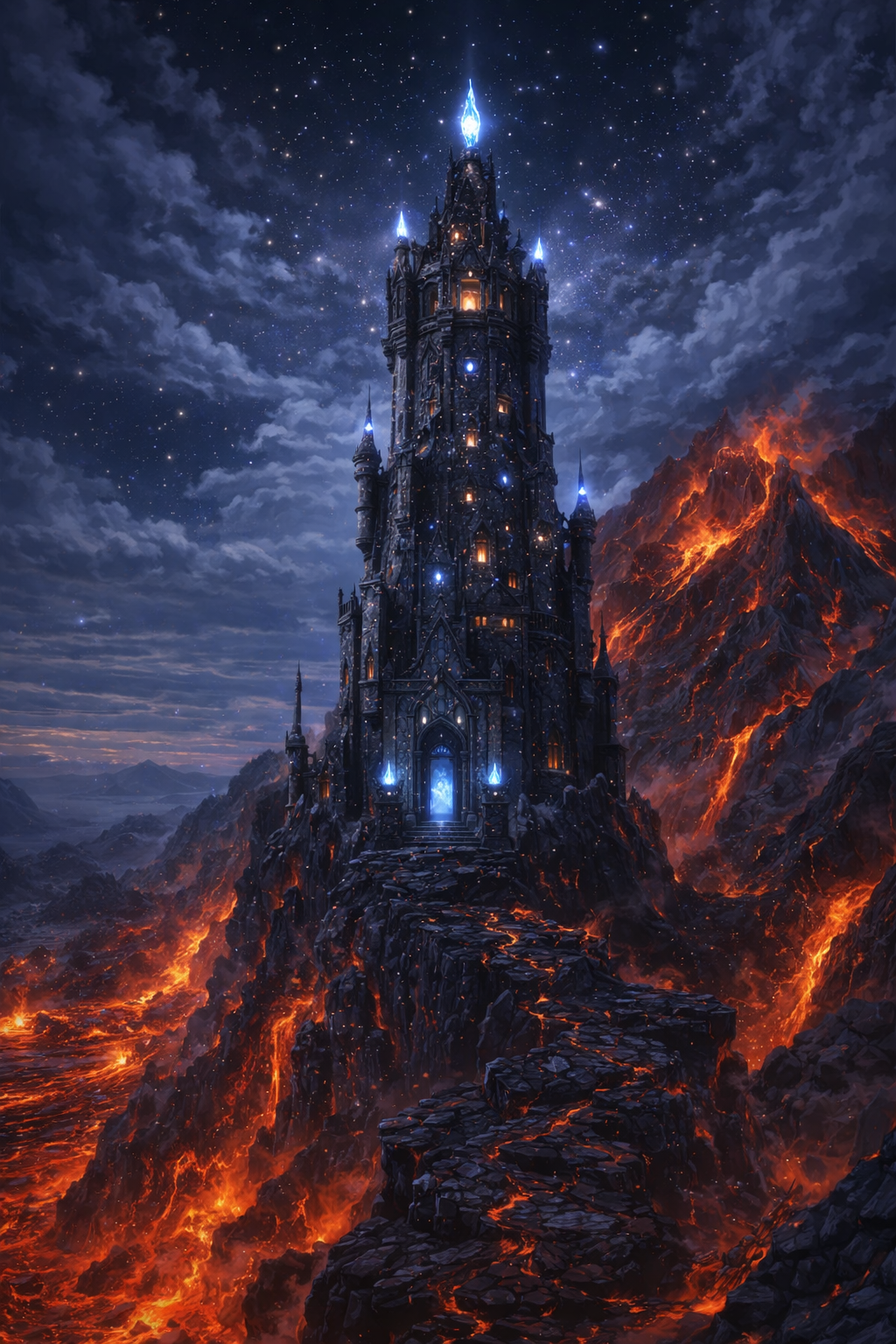 Zaeka Tower rising from the volcanic cliffs of Mount Zaeka