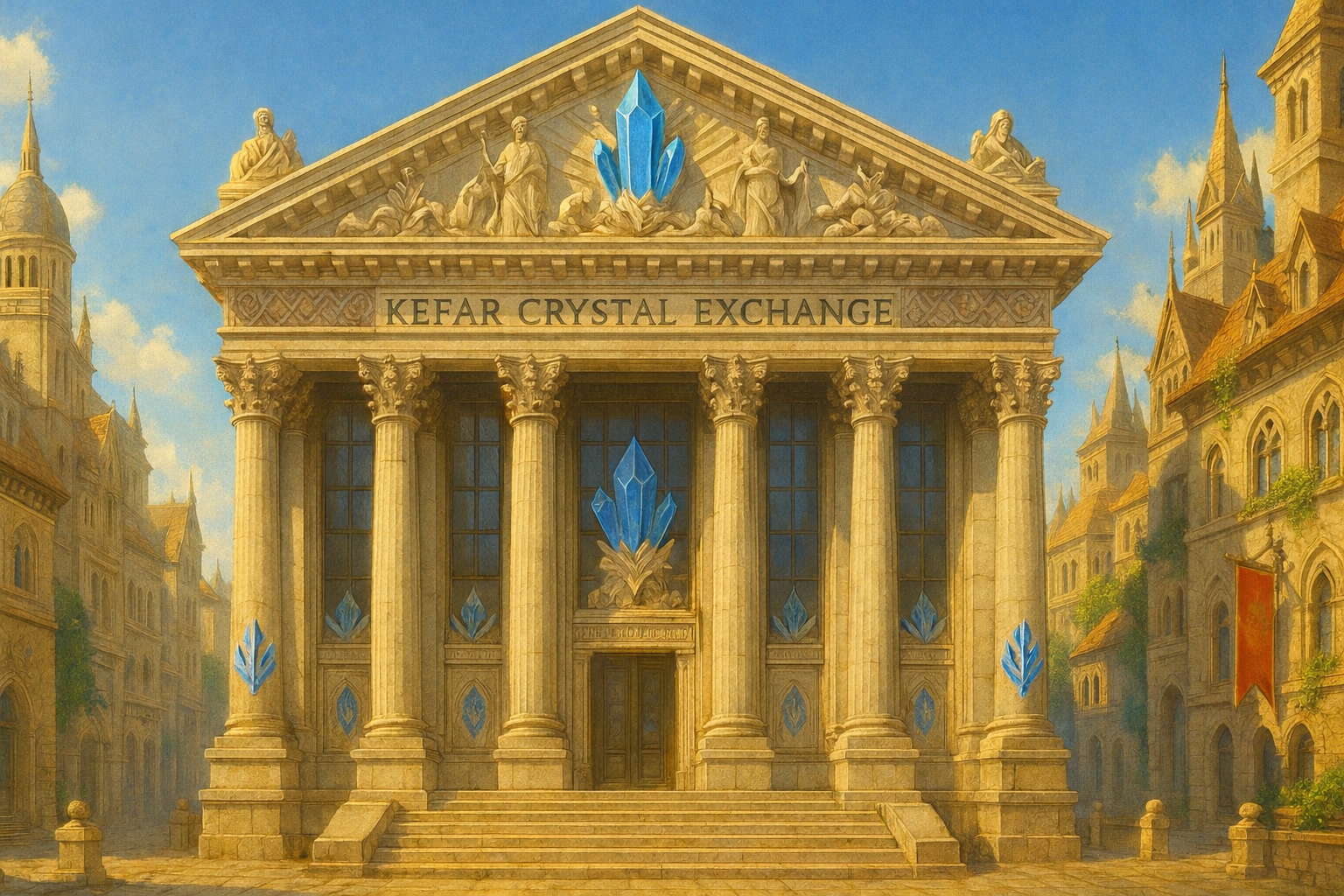 The city canals of Kefar powering the crystal exchange district