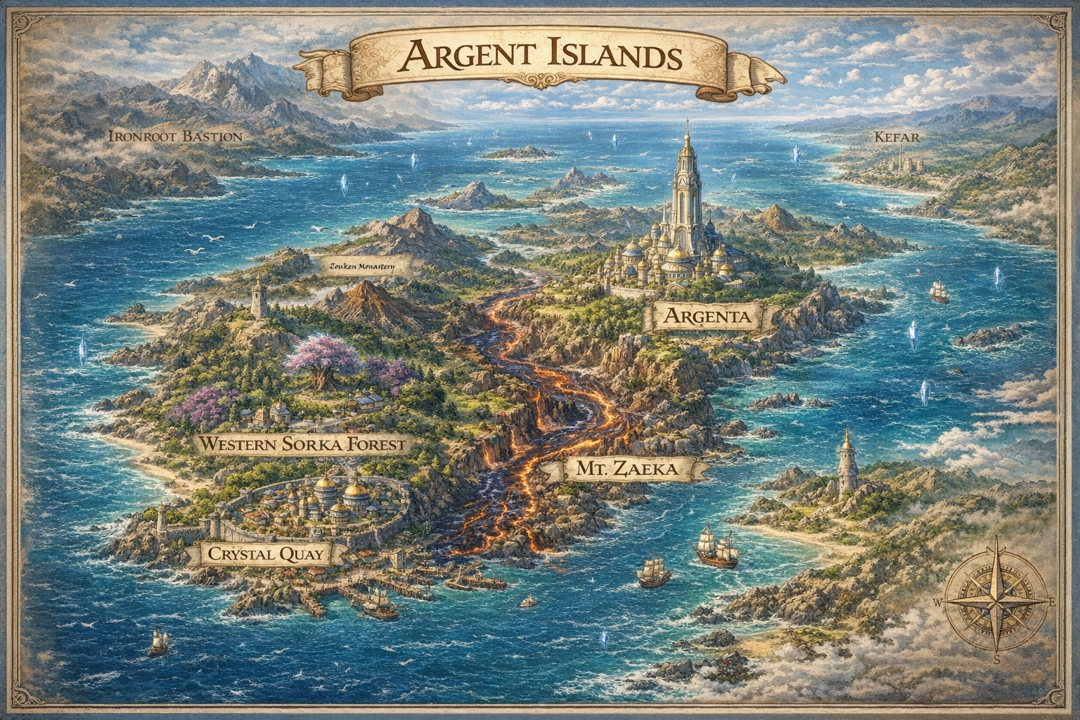 Map of the Argent Islands
