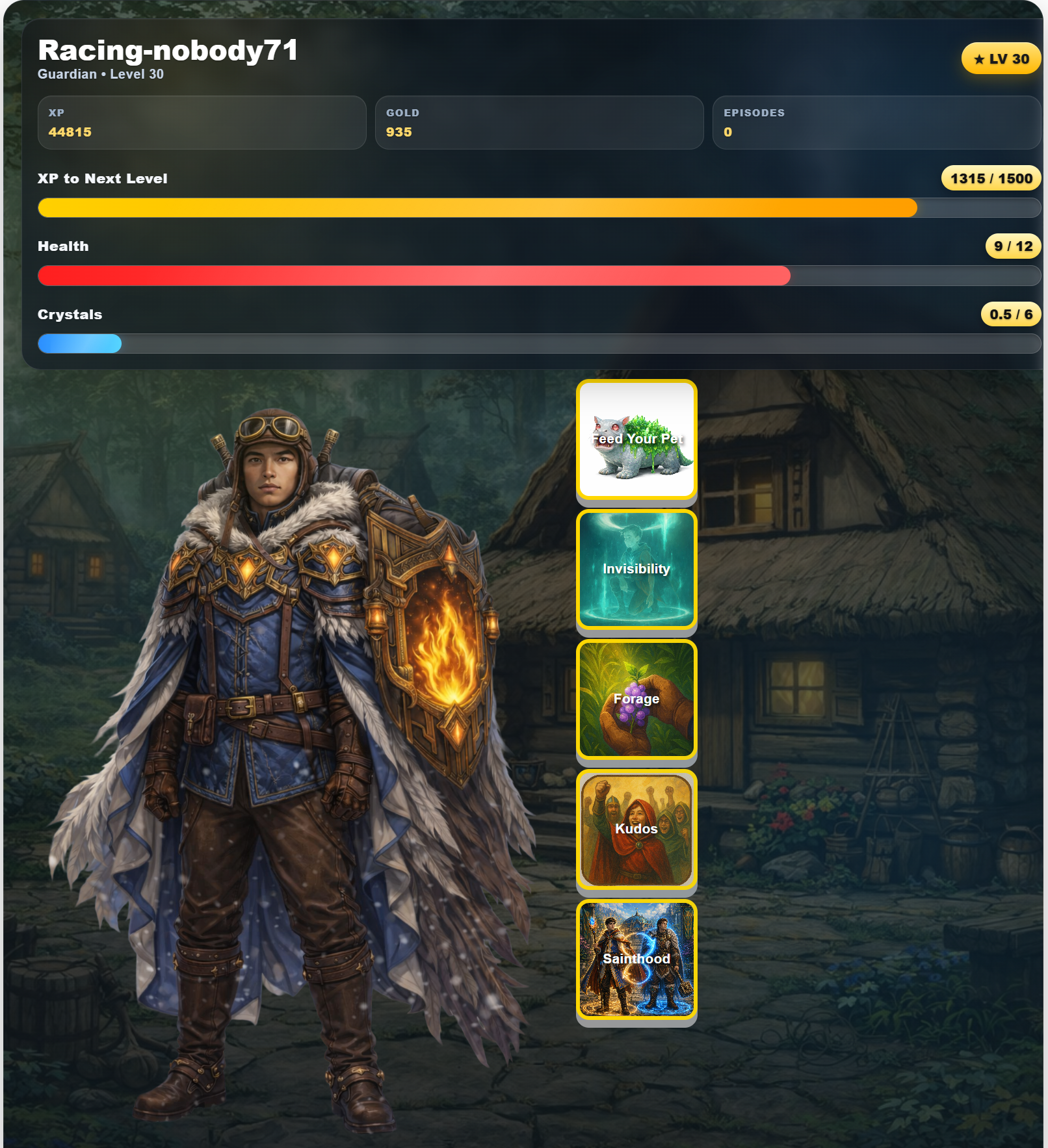 HeroClass player dashboard power view