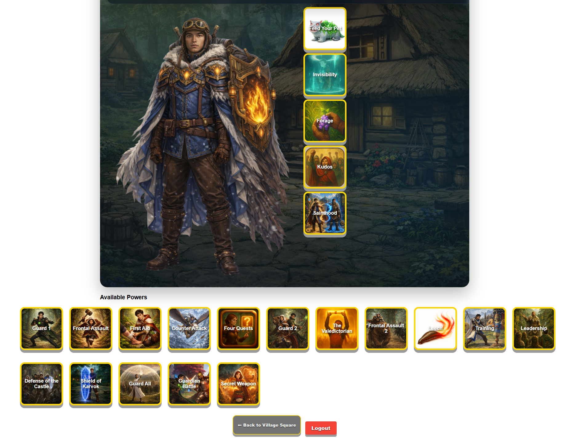 HeroClass player dashboard showing progress