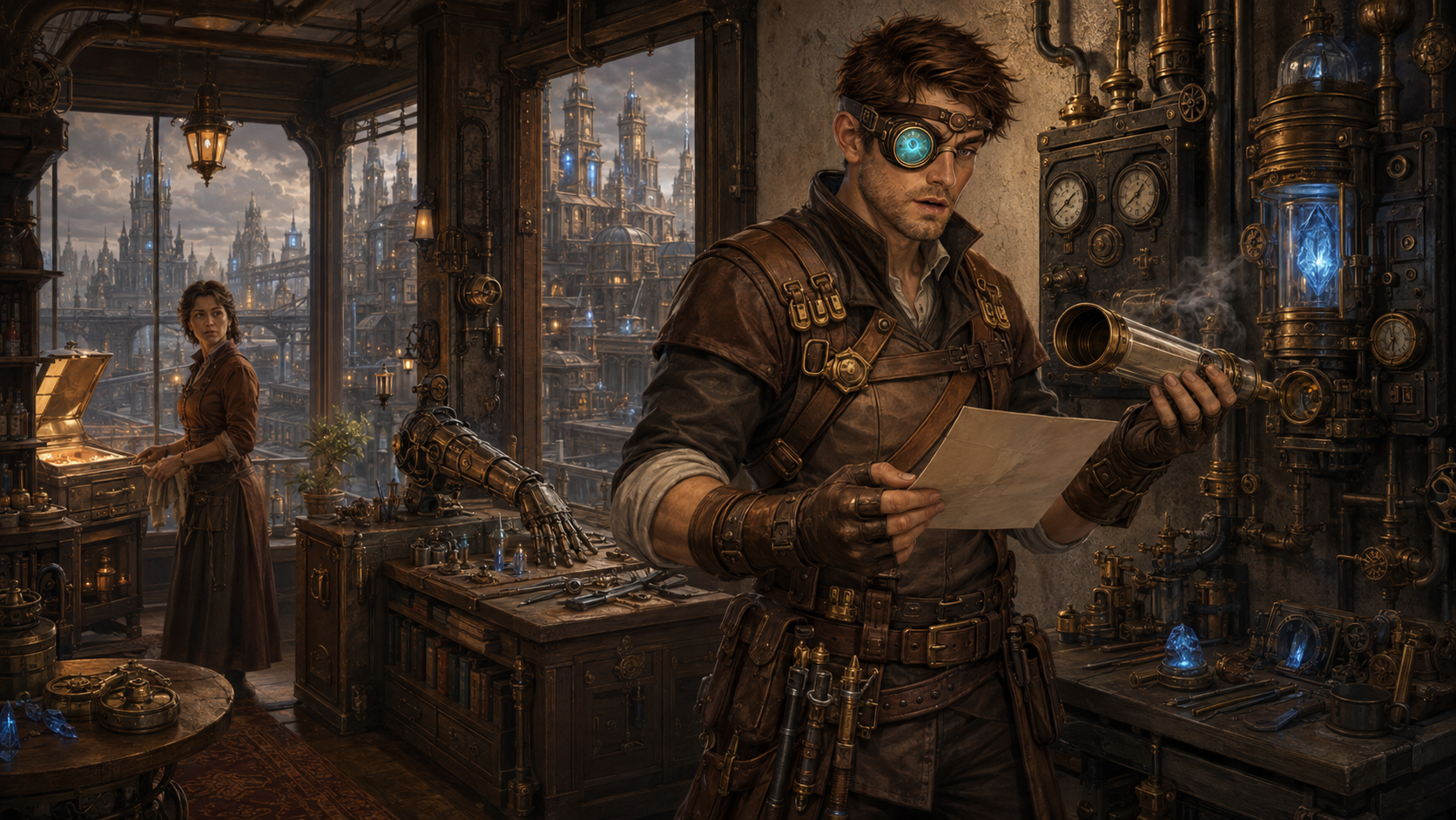 Anderix opening an official message from the Mechanum Command Center